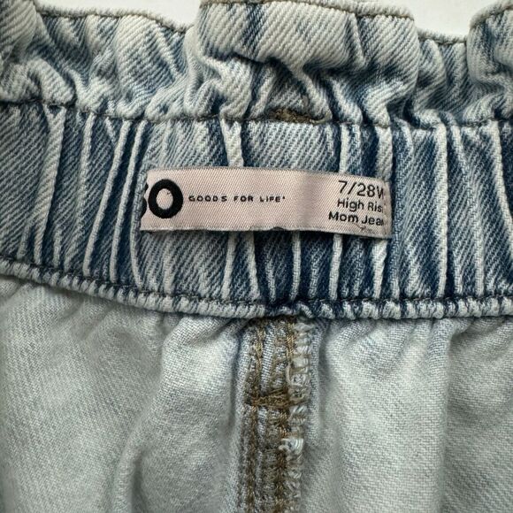 SO Women's Distressed Blue Denim High Rise Mom Jean Size 7/28W Paper Bag Waist - Picture 6 of 11